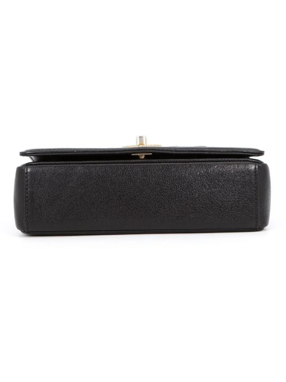 Chanel Chain Shoulder Bag Mademoiselle Stitch Double Flap Leather 2-Way Black
